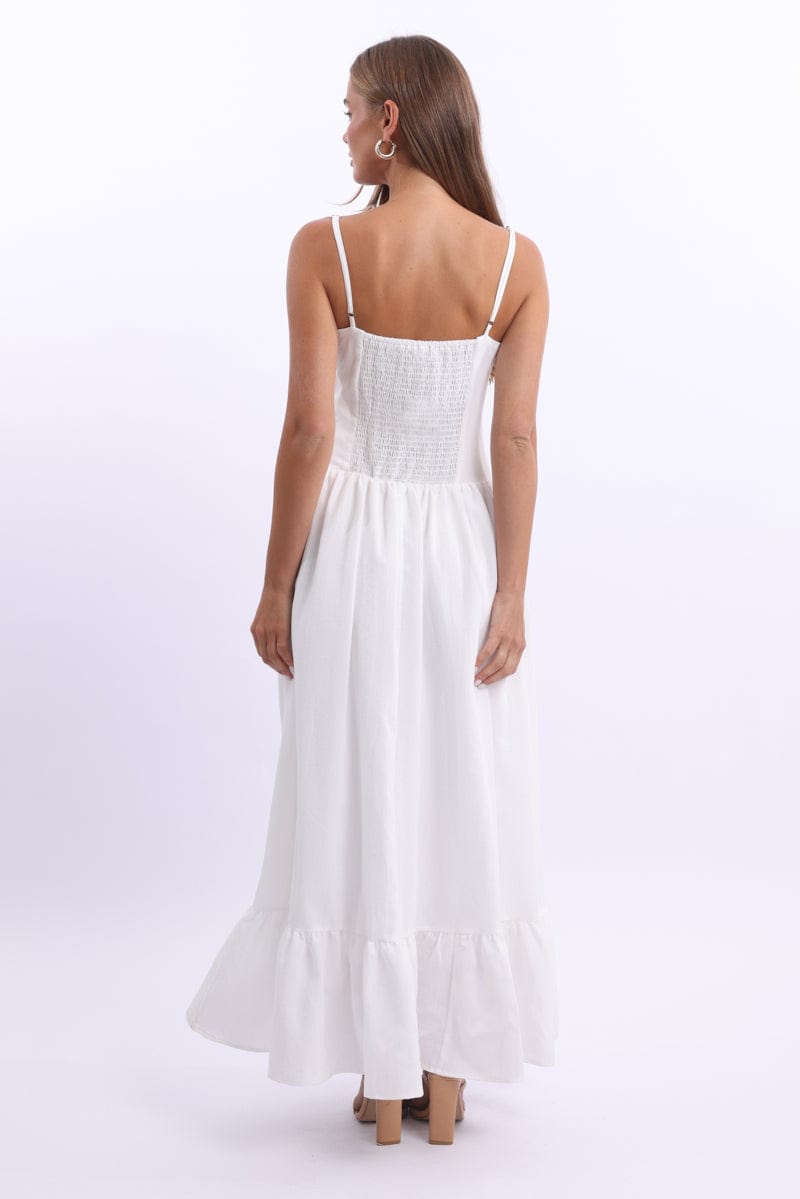 White Maxi Dress Corset Detailed - Image 5